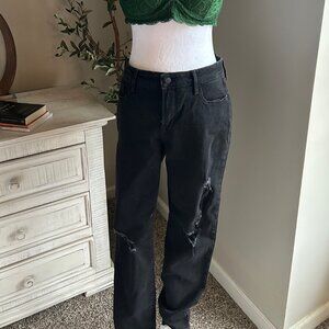 Old Navy Pop Icon Skinny High-Rise Distressed Black Jeans Size 6